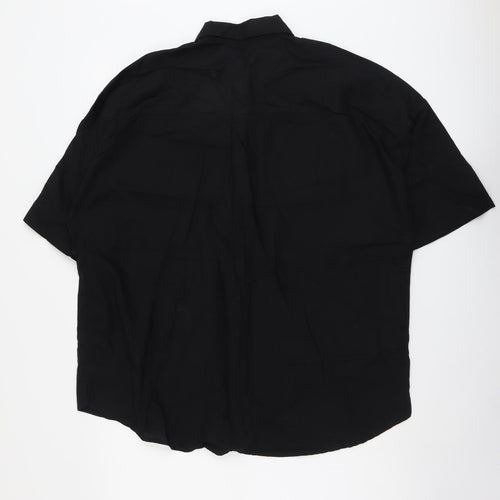 House Brand Womens Black Cotton Basic Button-Up Size M Collared