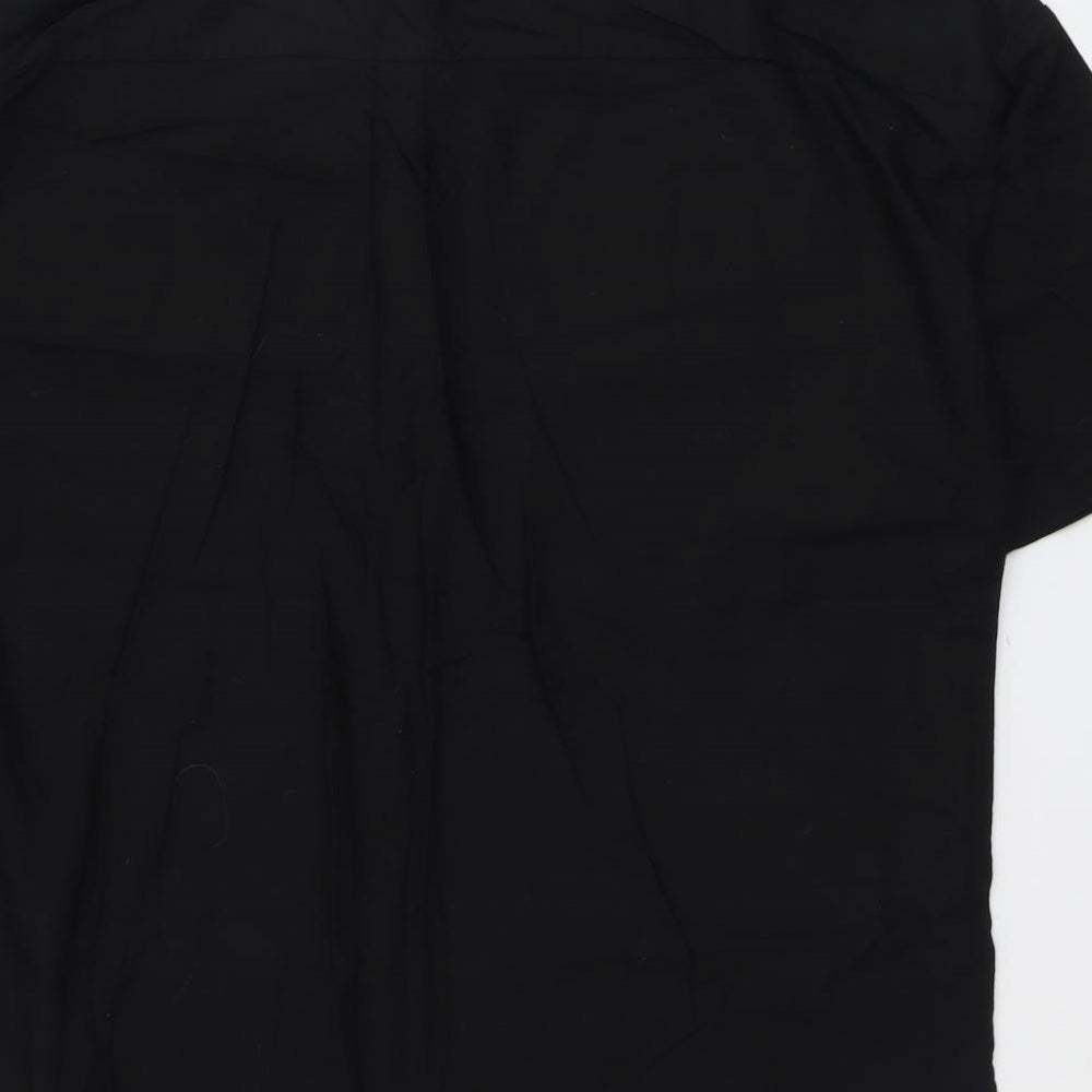 House Brand Womens Black Cotton Basic Button-Up Size M Collared