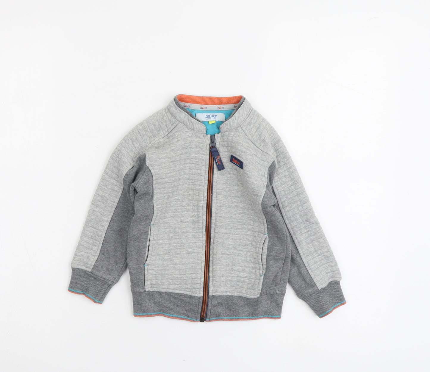 Ted Baker Boys Grey Cotton Full Zip Sweatshirt Size 2-3 Years Zip