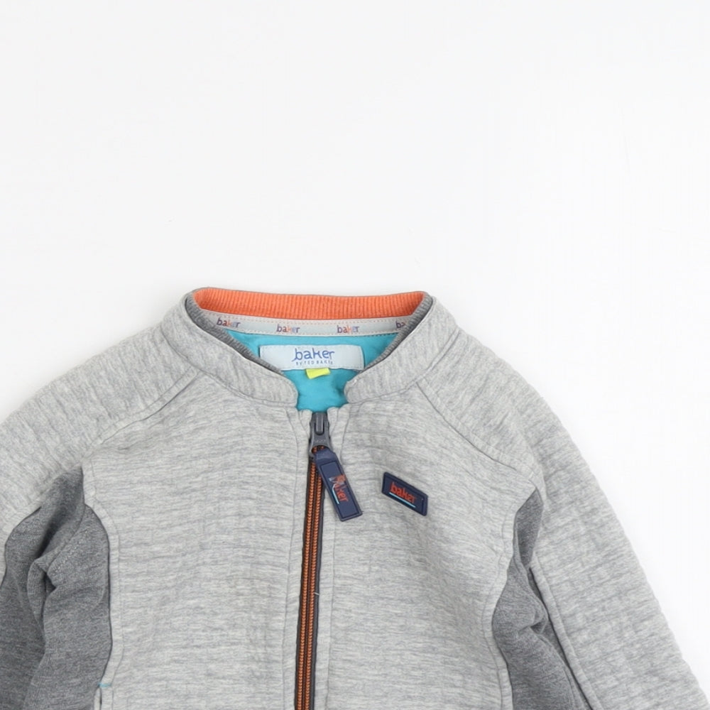 Ted Baker Boys Grey Cotton Full Zip Sweatshirt Size 2-3 Years Zip
