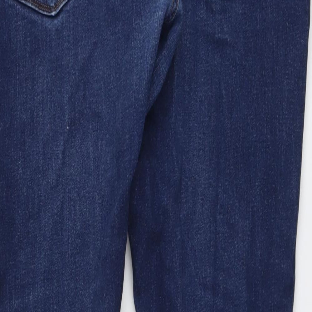 Marks and Spencer Mens Blue Cotton Straight Jeans Size 40 in L29 in Slim Button