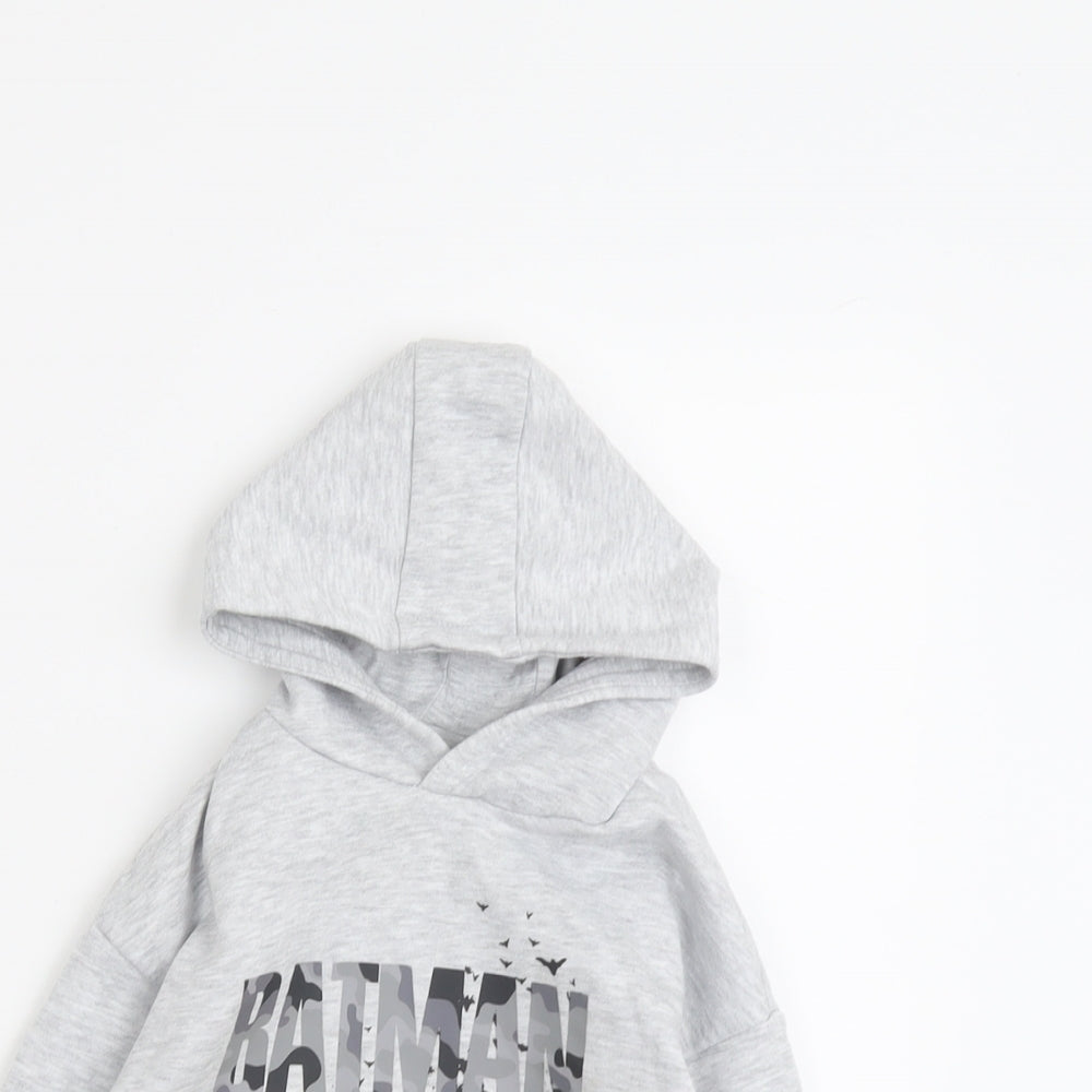 Batman Boys Grey Cotton Pullover Hoodie Size 3-4 Years Pullover - Batman