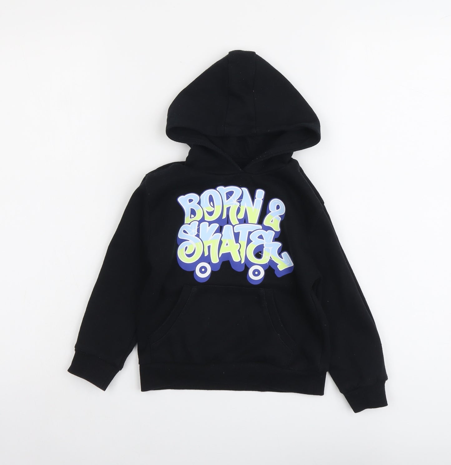 Primark Boys Black Cotton Pullover Hoodie Size 4-5 Years Pullover - Born 2 Skate