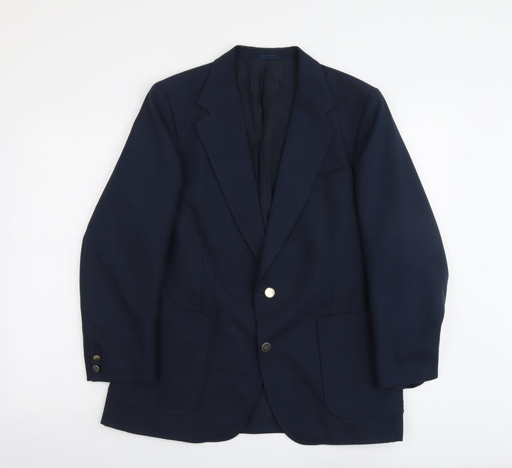 Marks and Spencer Mens Blue Polyester Jacket Blazer Size L Regular