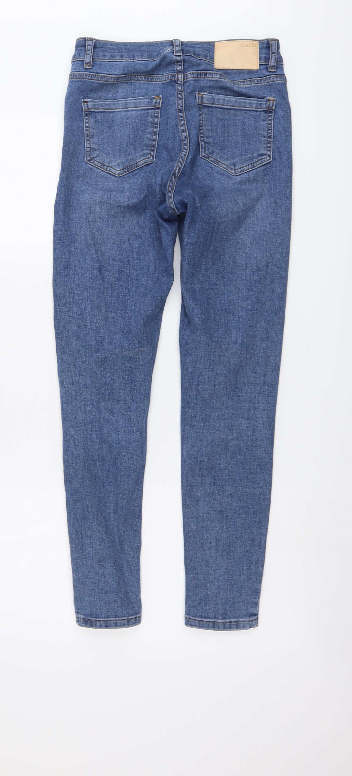 Oasis Womens Blue Cotton Skinny Jeans Size 10 L27 in Regular Button