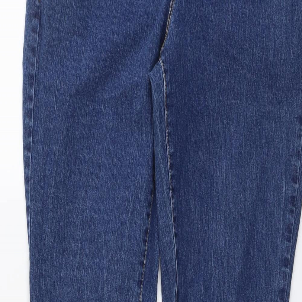 Dorothy Perkins Womens Blue Cotton Straight Jeans Size 14 L29 in Regular Button