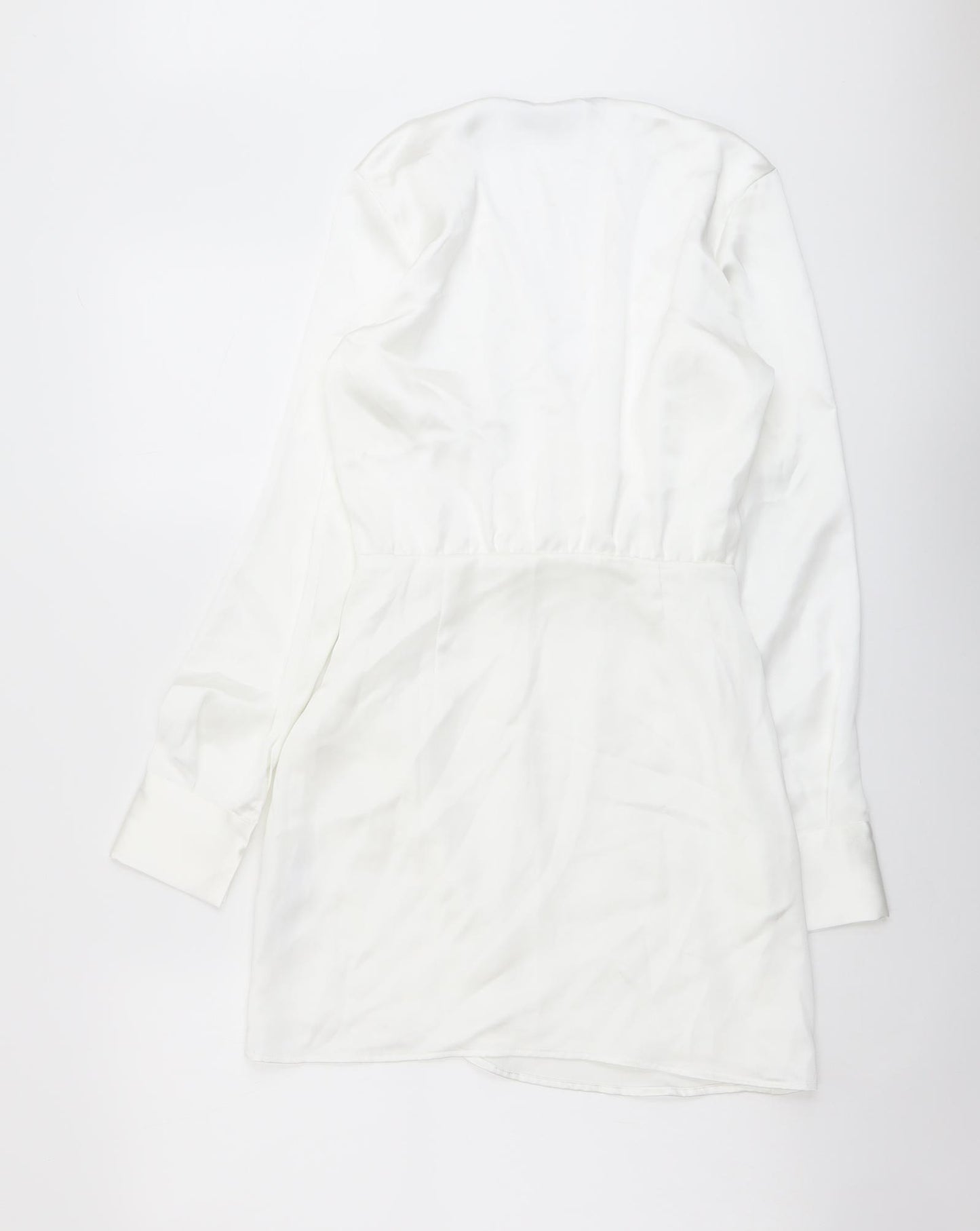 Zara Womens White Viscose A-Line Size XS V-Neck Zip