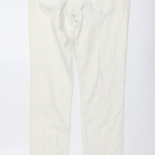 SQIN Womens Ivory Cotton Skinny Jeans Size 32 in L33 in Regular Button
