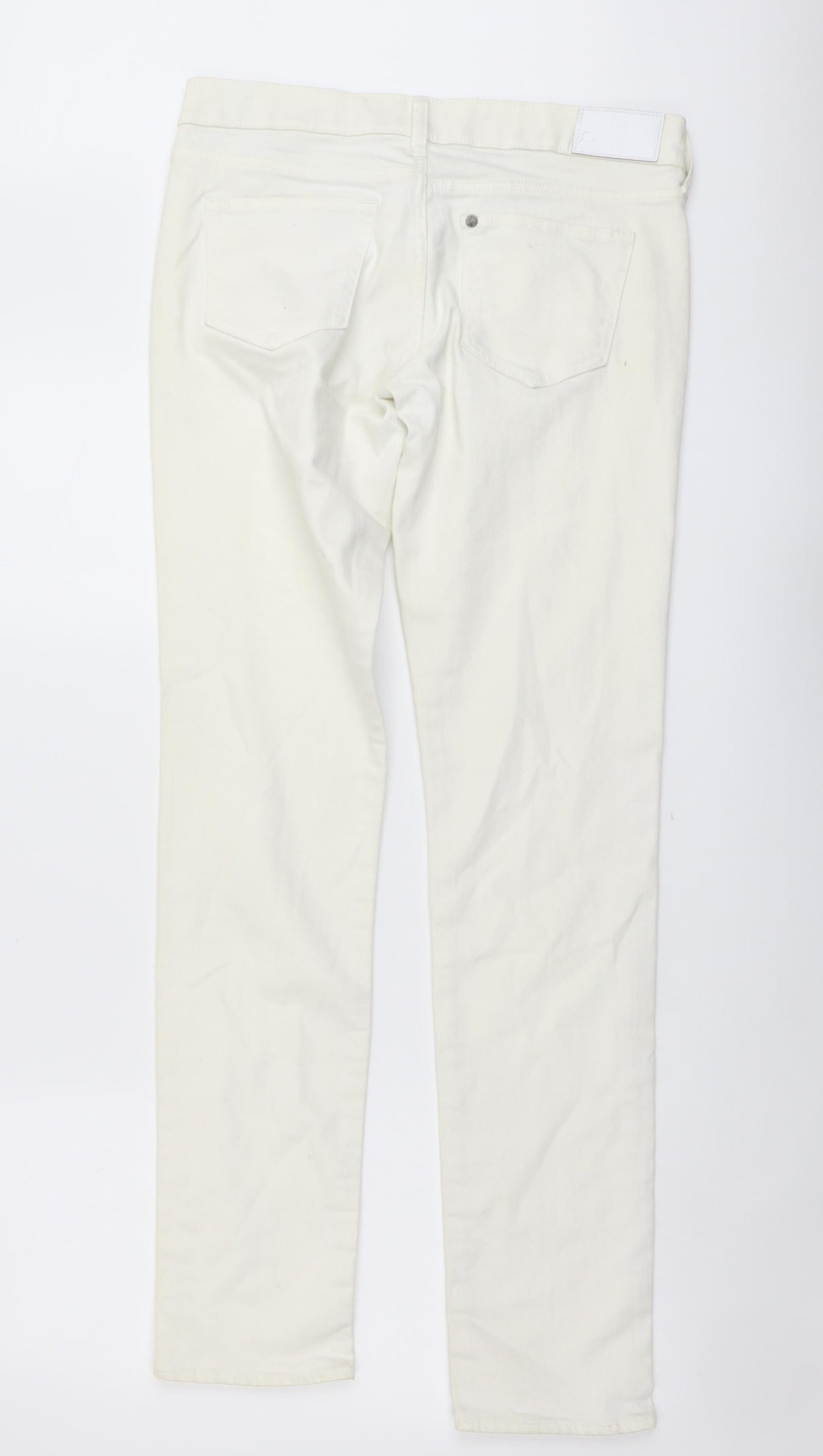 SQIN Womens Ivory Cotton Skinny Jeans Size 32 in L33 in Regular Button