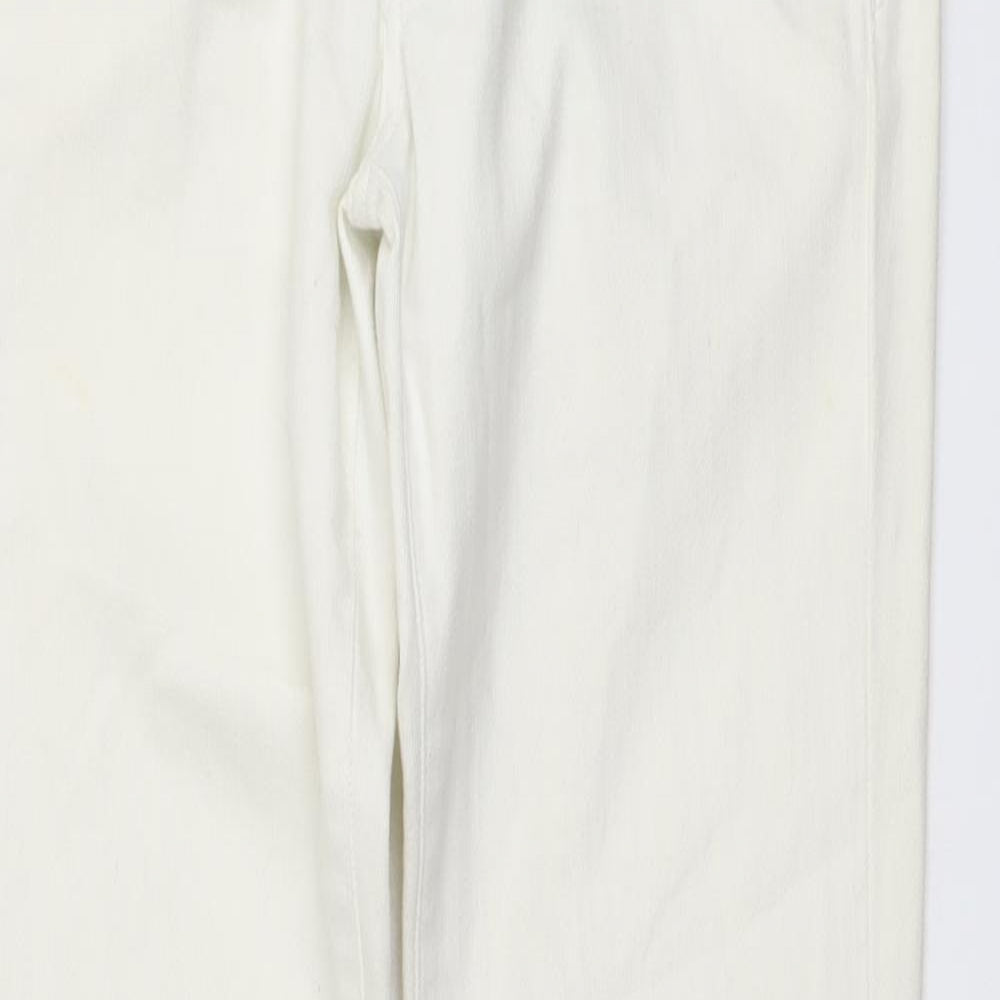 SQIN Womens Ivory Cotton Skinny Jeans Size 32 in L33 in Regular Button