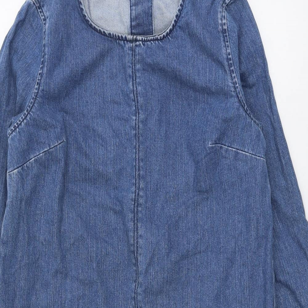 Waredenim Womens Blue Cotton A-Line Size 12 Round Neck Button