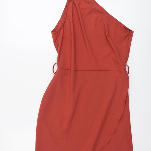 Missguided Womens Red Polyester Bodycon Size 10 Halter Zip