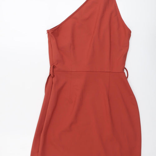 Missguided Womens Red Polyester Bodycon Size 10 Halter Zip