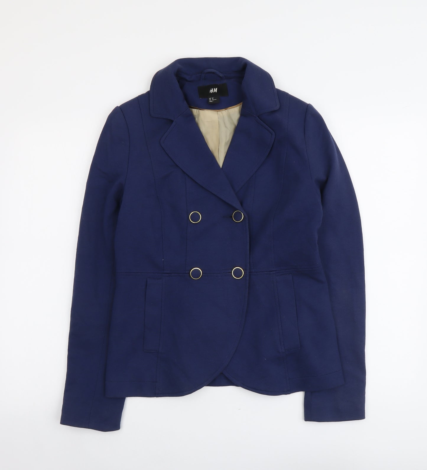 H&M Womens Blue Jacket Size 12 Button
