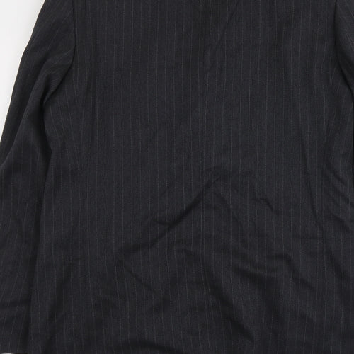 THE LABEL Mens Grey Striped Wool Jacket Blazer Size M Regular