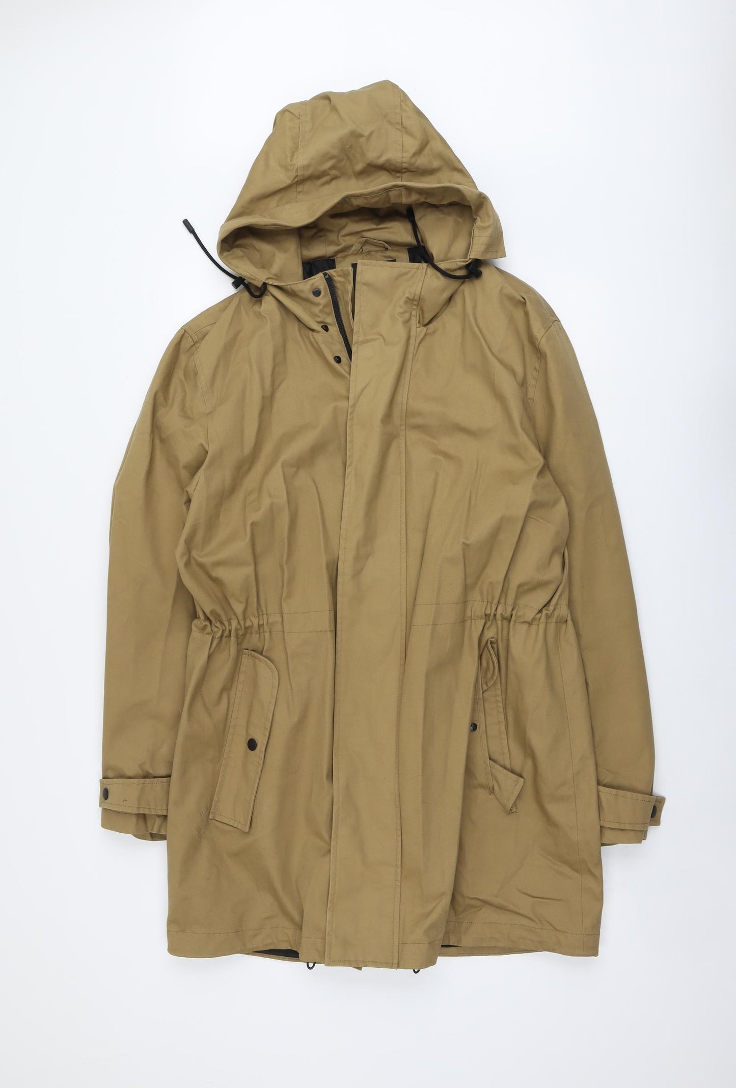 RESERVED Womens Beige Rain Coat Coat Size XL Zip