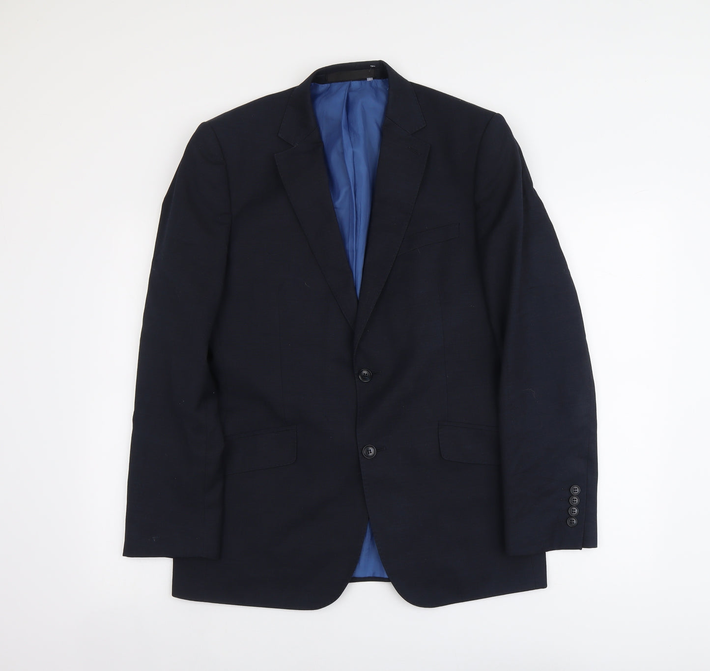 Marks and Spencer Mens Blue Wool Jacket Suit Jacket Size M Regular