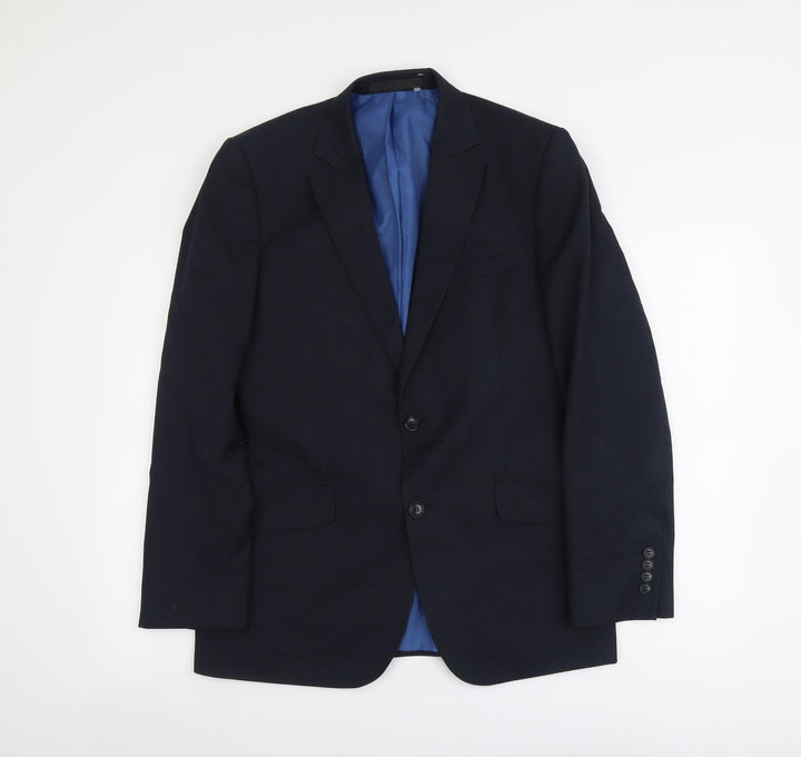 Marks and Spencer Mens Blue Wool Jacket Suit Jacket Size M Regular