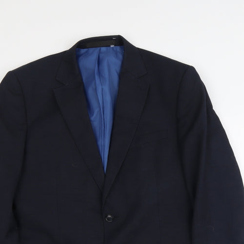 Marks and Spencer Mens Blue Wool Jacket Suit Jacket Size M Regular