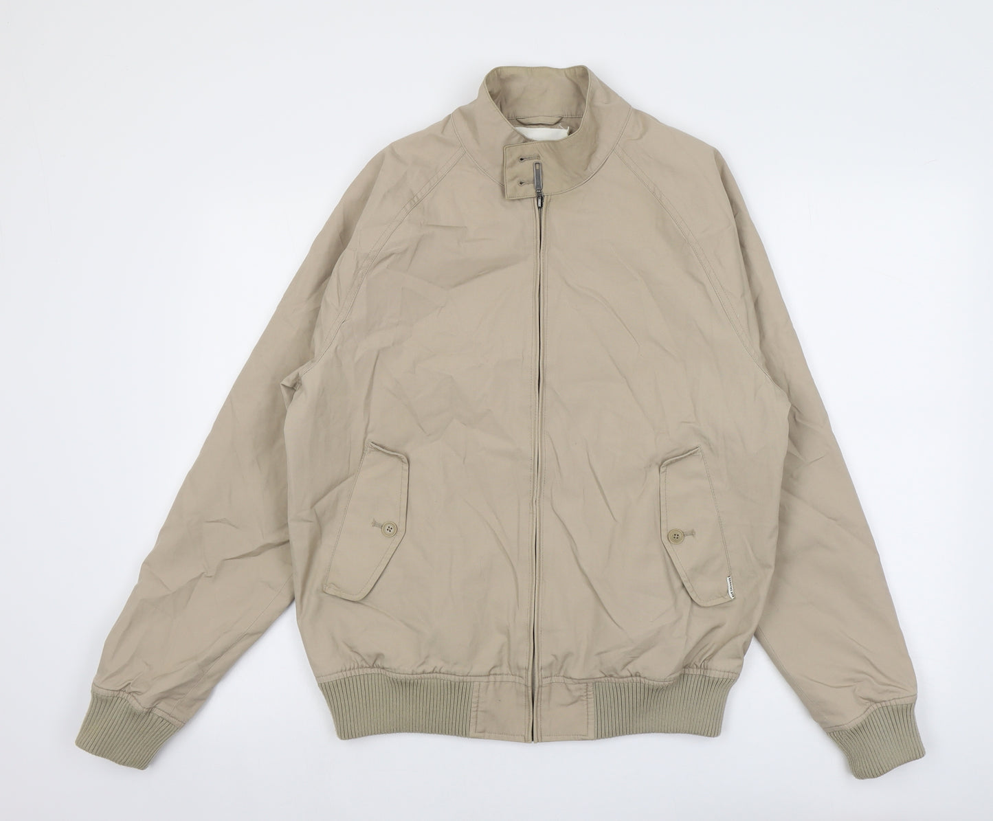 Ben Sherman Mens Beige Bomber Jacket Jacket Size M Zip