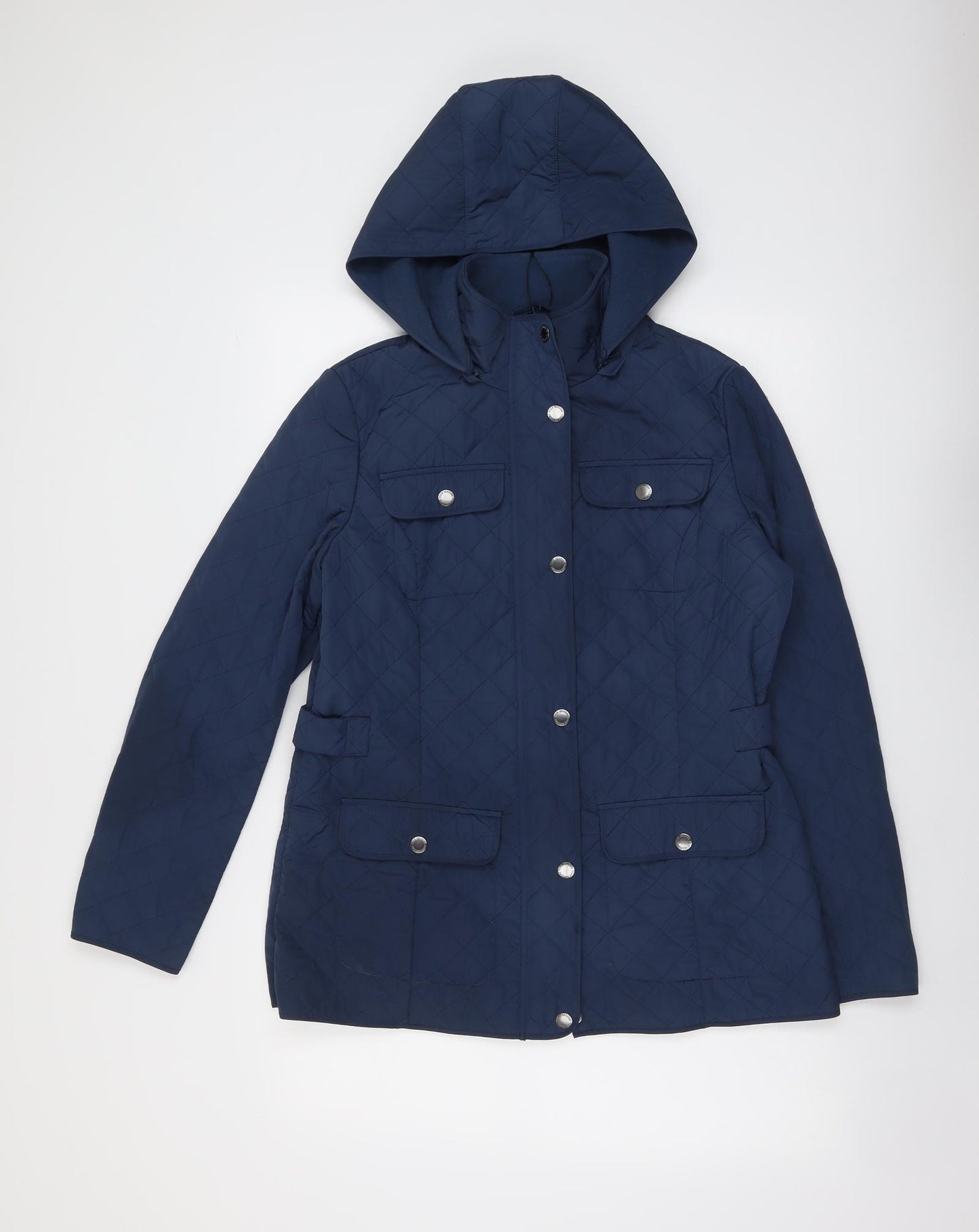 Four Seasons Womens Blue Quilted Jacket Size M Zip