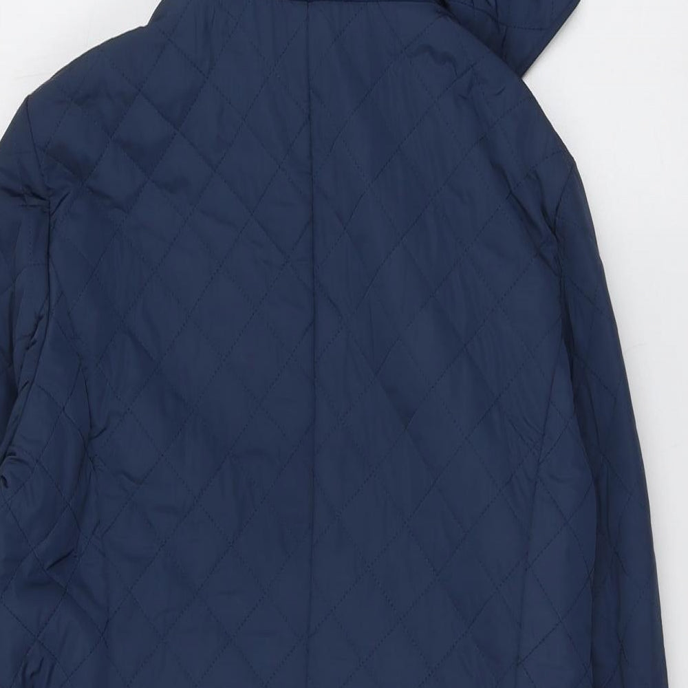 Four Seasons Womens Blue Quilted Jacket Size M Zip
