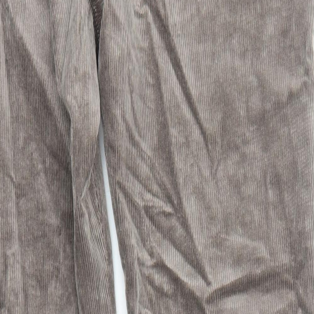 Marks and Spencer Mens Brown Cotton Trousers Size L L31 in Regular Zip