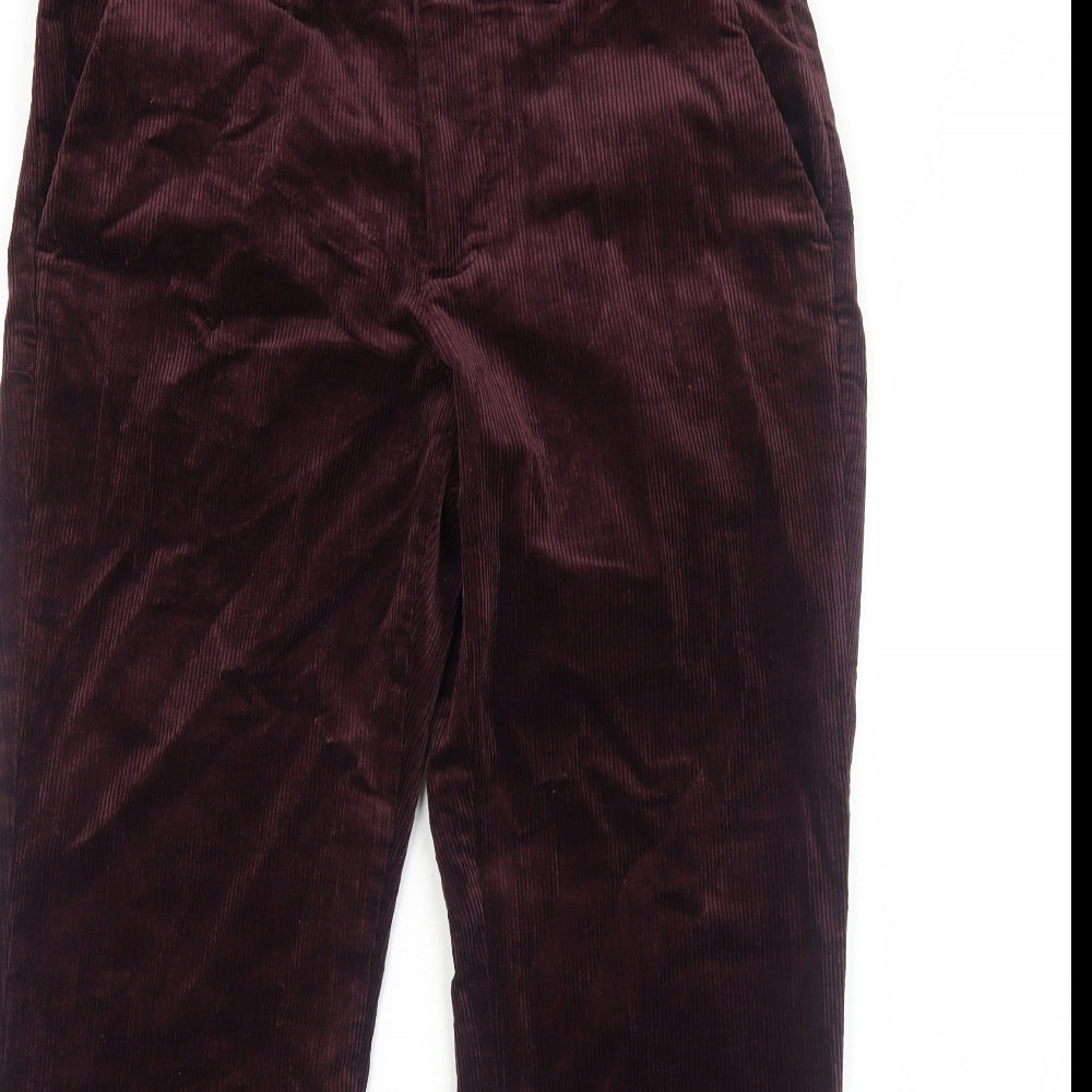 Marks and Spencer Mens Purple Cotton Trousers Size L L29 in Regular Zip