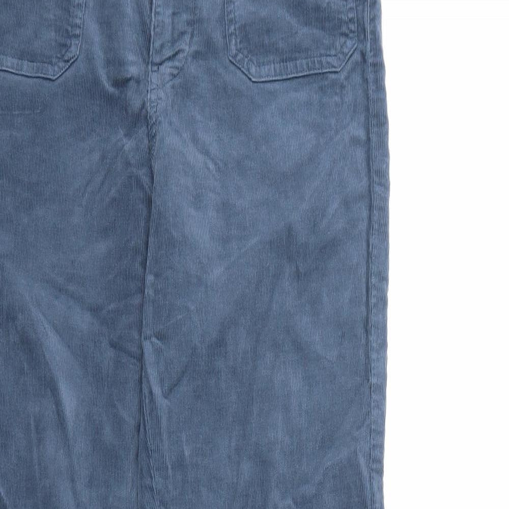 Marks and Spencer Womens Blue Cotton Trousers Size 10 Regular Zip
