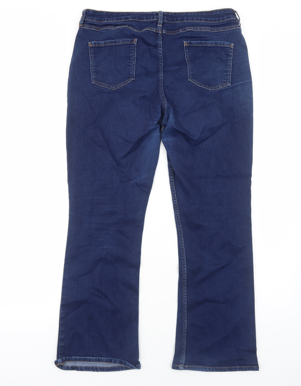 Papaya Womens Blue Cotton Bootcut Jeans Size 18 Regular Zip