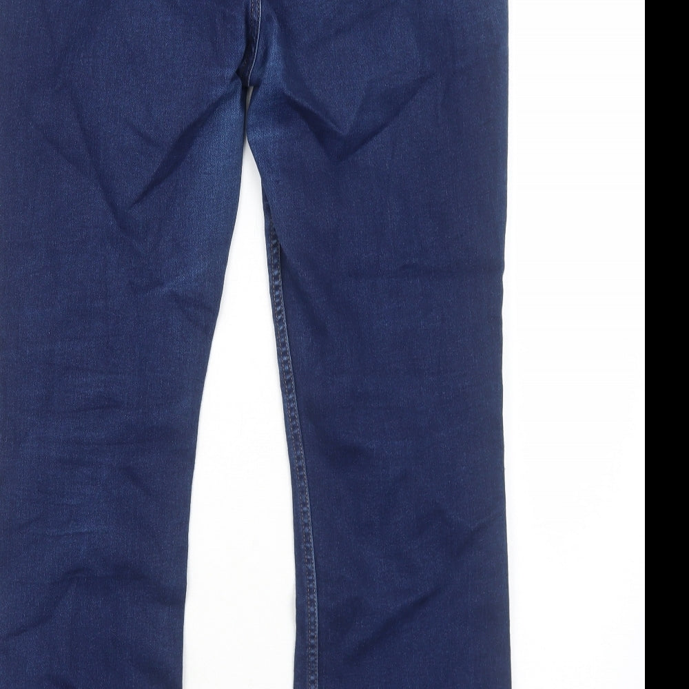 Papaya Womens Blue Cotton Bootcut Jeans Size 18 Regular Zip