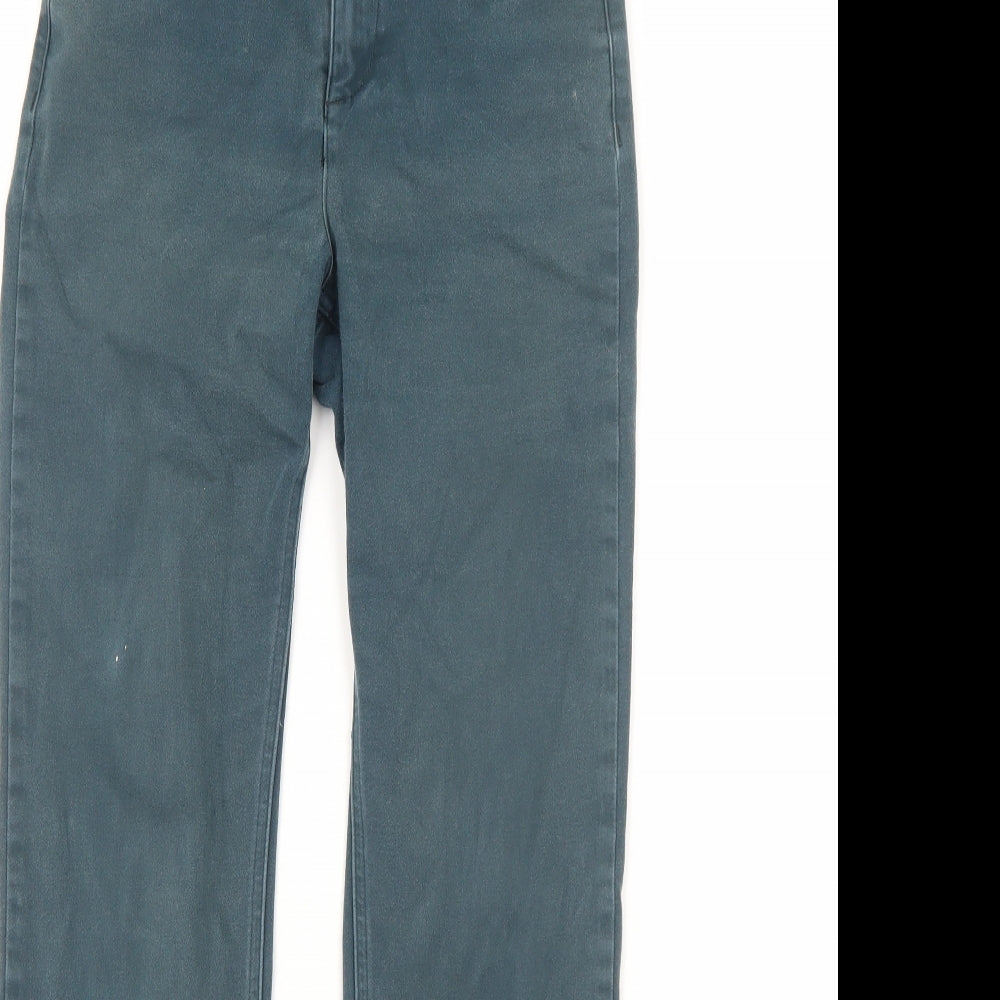 Marks and Spencer Womens Green Cotton Skinny Jeans Size 10 Regular Zip