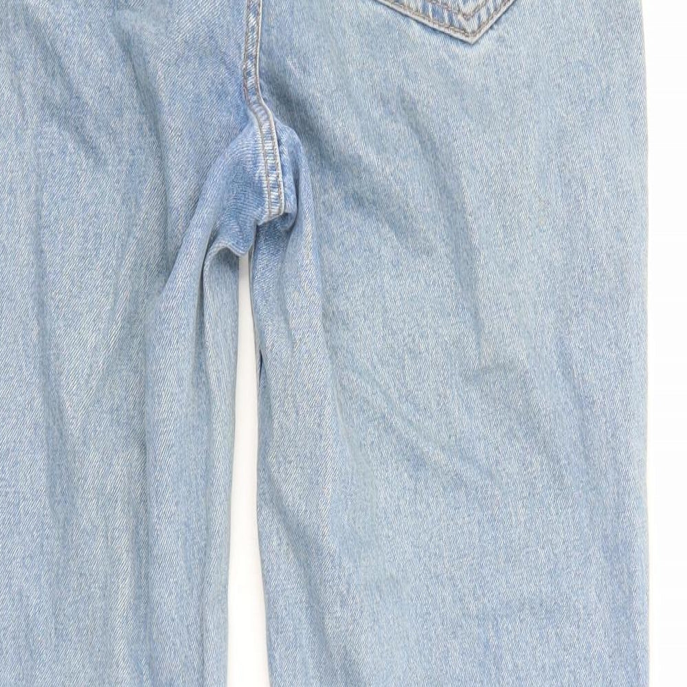 Little Mistress Womens Blue Cotton Straight Jeans Size 12 Regular Button