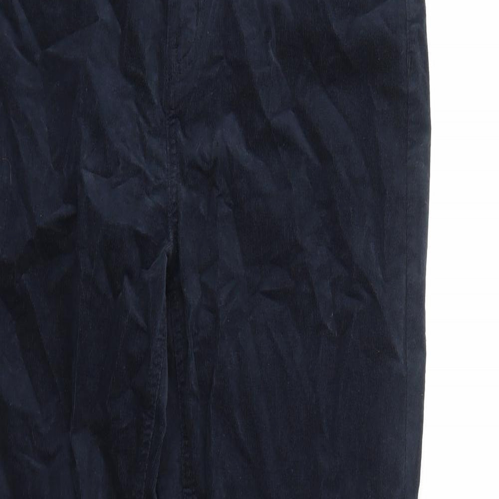 Marks and Spencer Womens Blue Cotton Trousers Size 16 Regular Zip