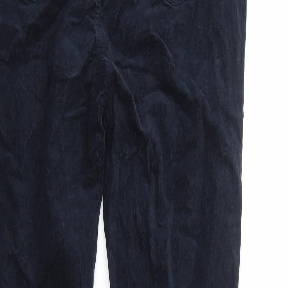 Marks and Spencer Womens Blue Cotton Trousers Size 16 Regular Zip