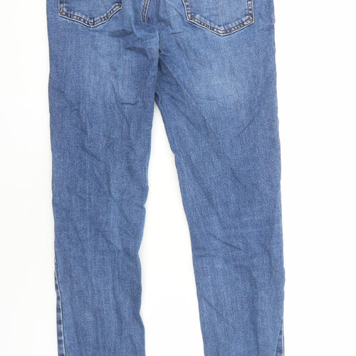 F&F Mens Blue Cotton Skinny Jeans Size M L34 in Regular Zip