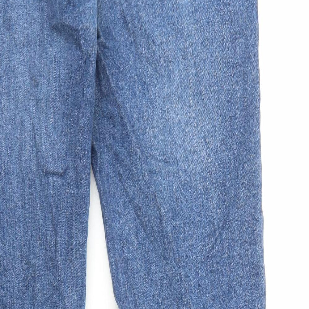 F&F Mens Blue Cotton Skinny Jeans Size M L34 in Regular Zip