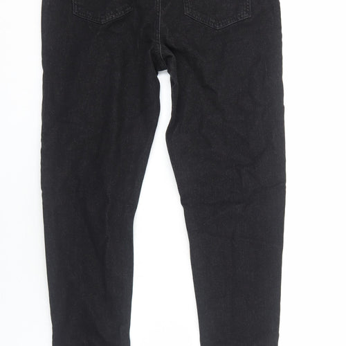 Marks and Spencer Womens Black Cotton Skinny Jeans Size 14 Regular Zip