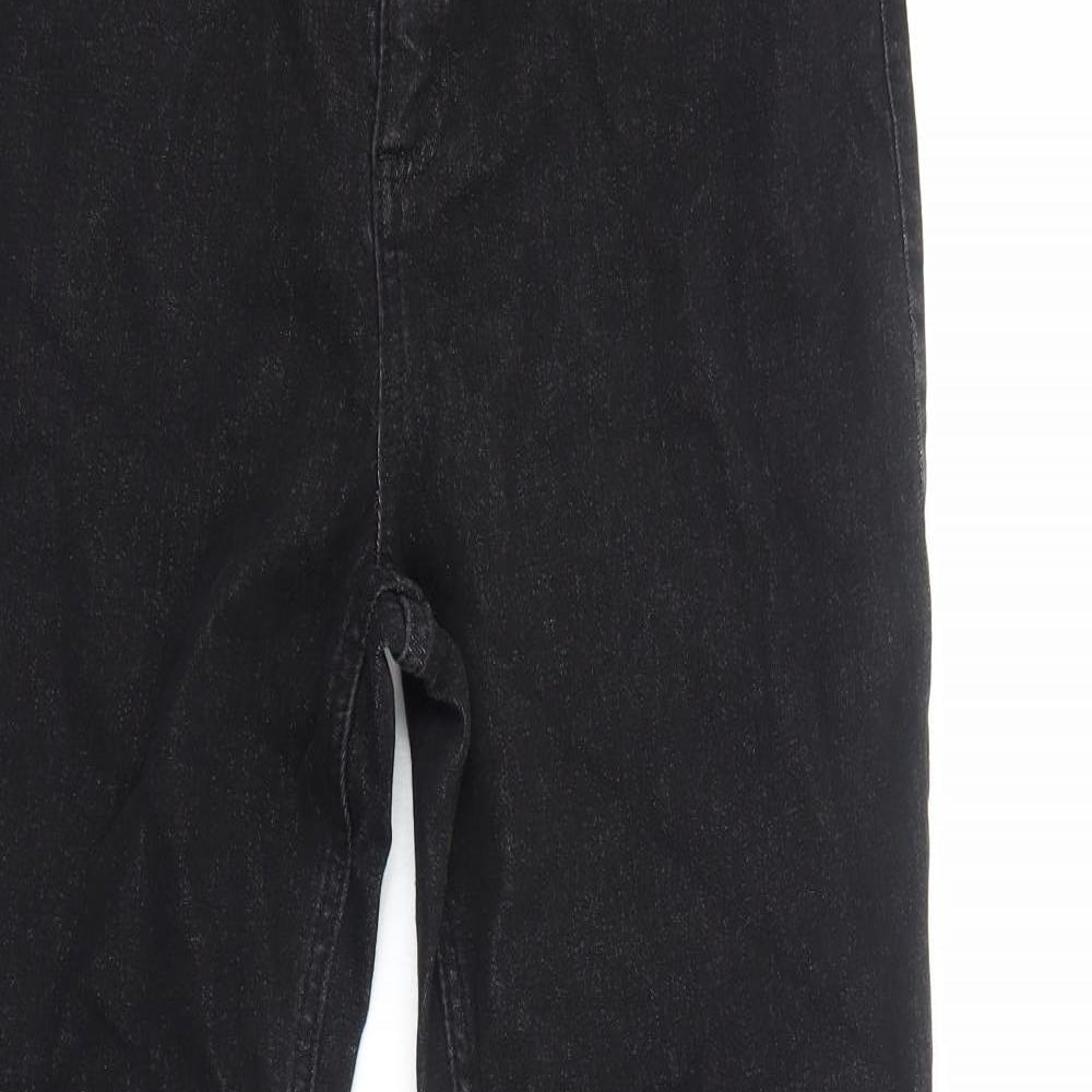 Marks and Spencer Womens Black Cotton Skinny Jeans Size 14 Regular Zip