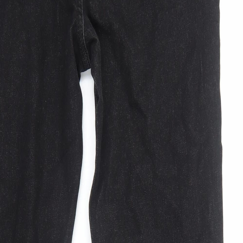 Marks and Spencer Womens Black Cotton Skinny Jeans Size 14 Regular Zip
