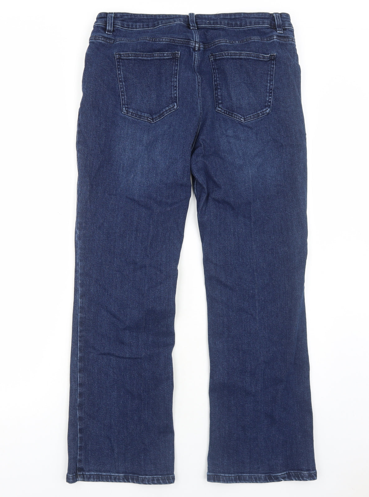 NEXT Womens Blue Cotton Bootcut Jeans Size 16 Regular Zip