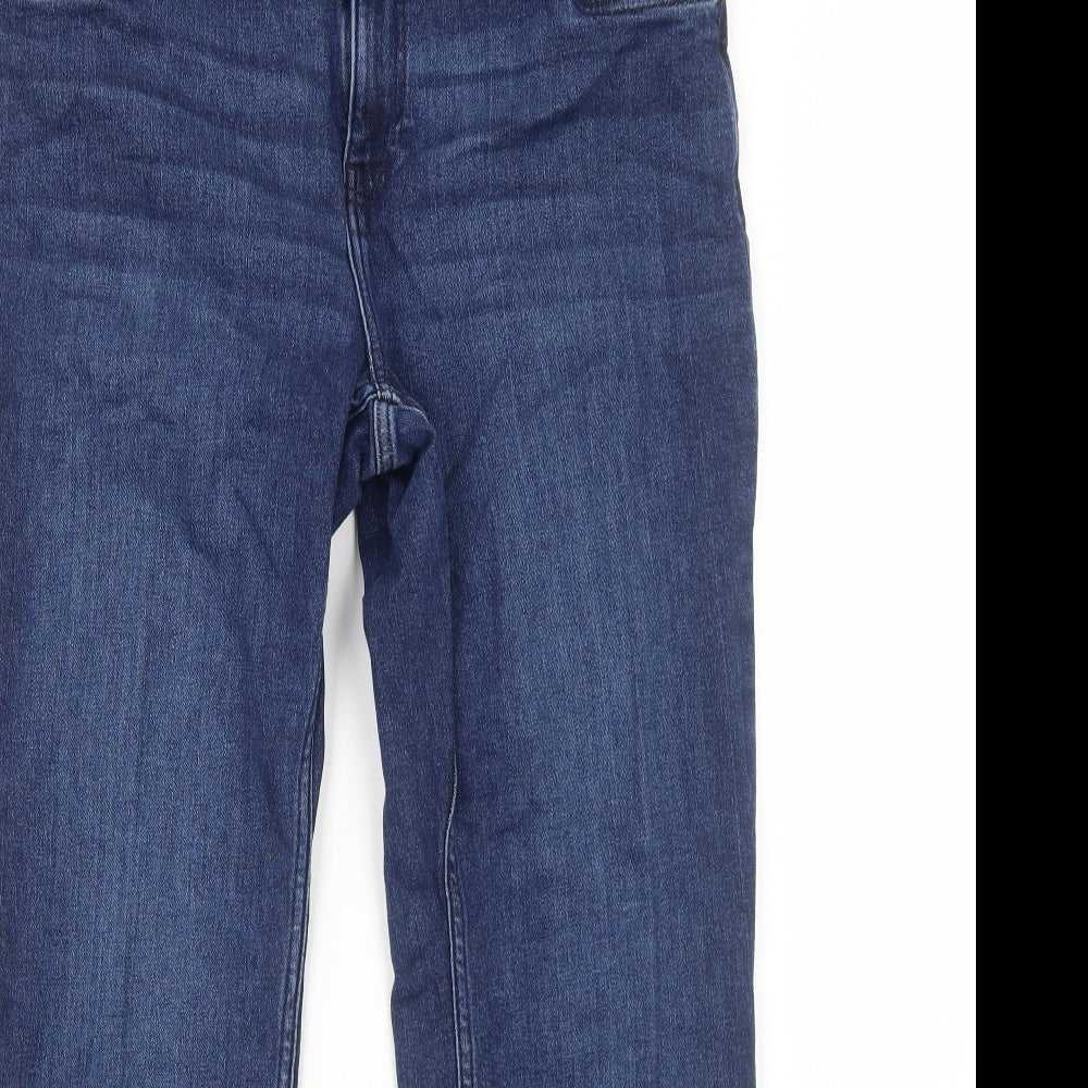 NEXT Womens Blue Cotton Bootcut Jeans Size 16 Regular Zip