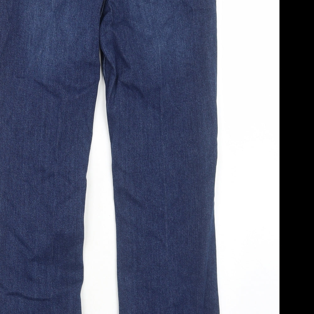 NEXT Womens Blue Cotton Bootcut Jeans Size 16 Regular Zip