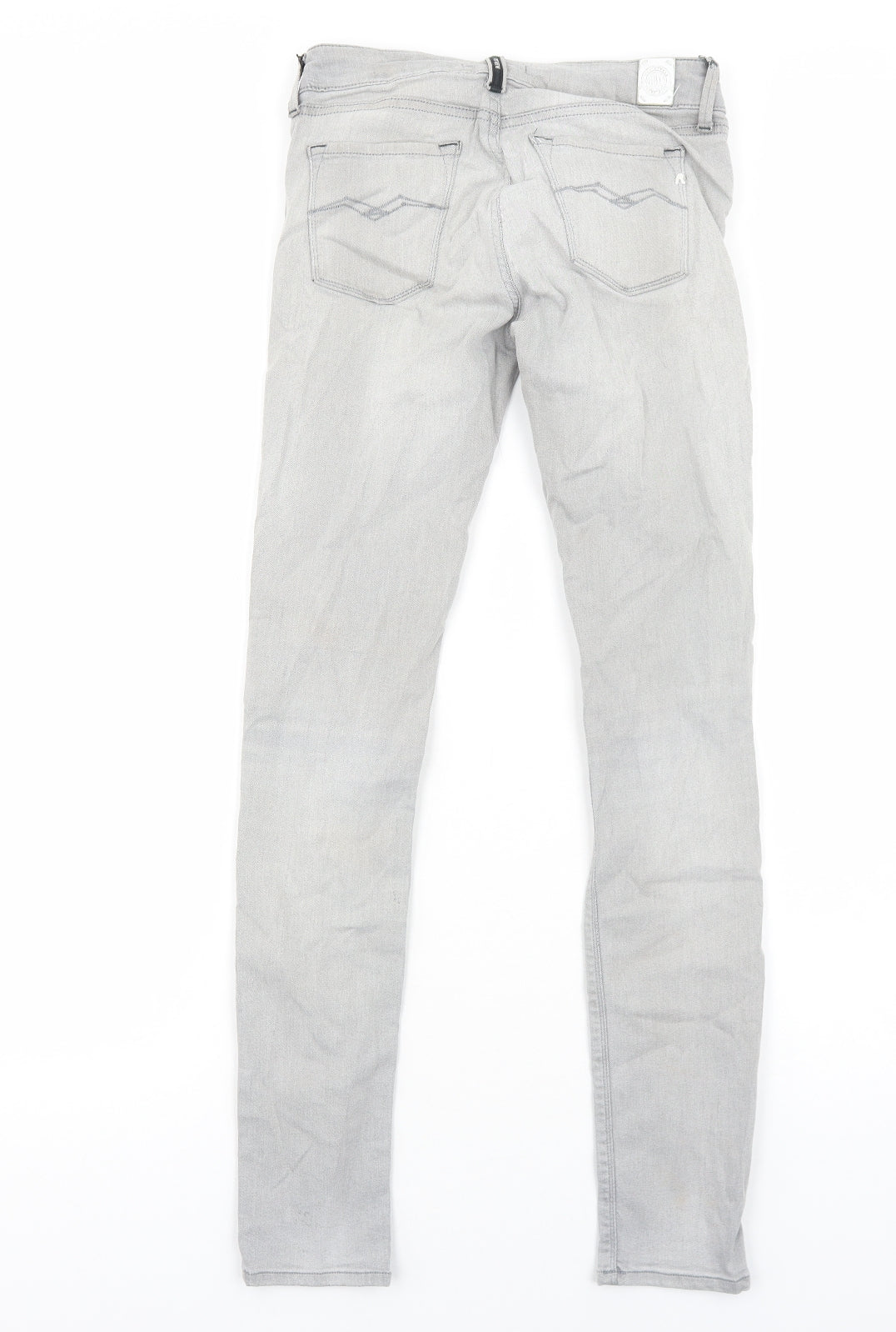 Replay Womens Grey Cotton Skinny Jeans Size 10 Regular Zip