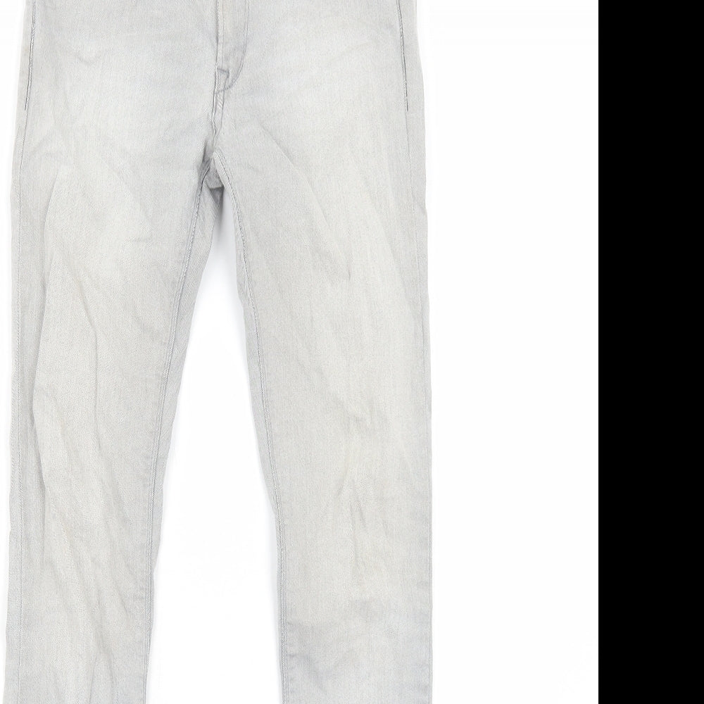 Replay Womens Grey Cotton Skinny Jeans Size 10 Regular Zip