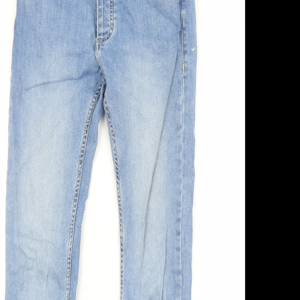 Topman Mens Blue Cotton Skinny Jeans Size 30 in L32 in Regular Zip