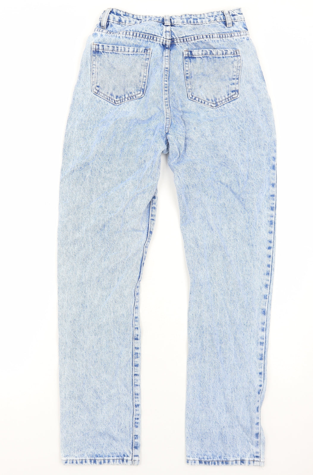 Missguided Womens Blue Cotton Straight Jeans Size 8 Regular Zip