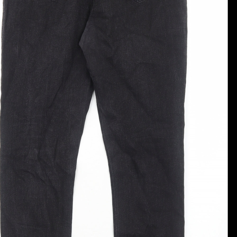 George Womens Black Herringbone Cotton Skinny Jeans Size 18 Regular Zip