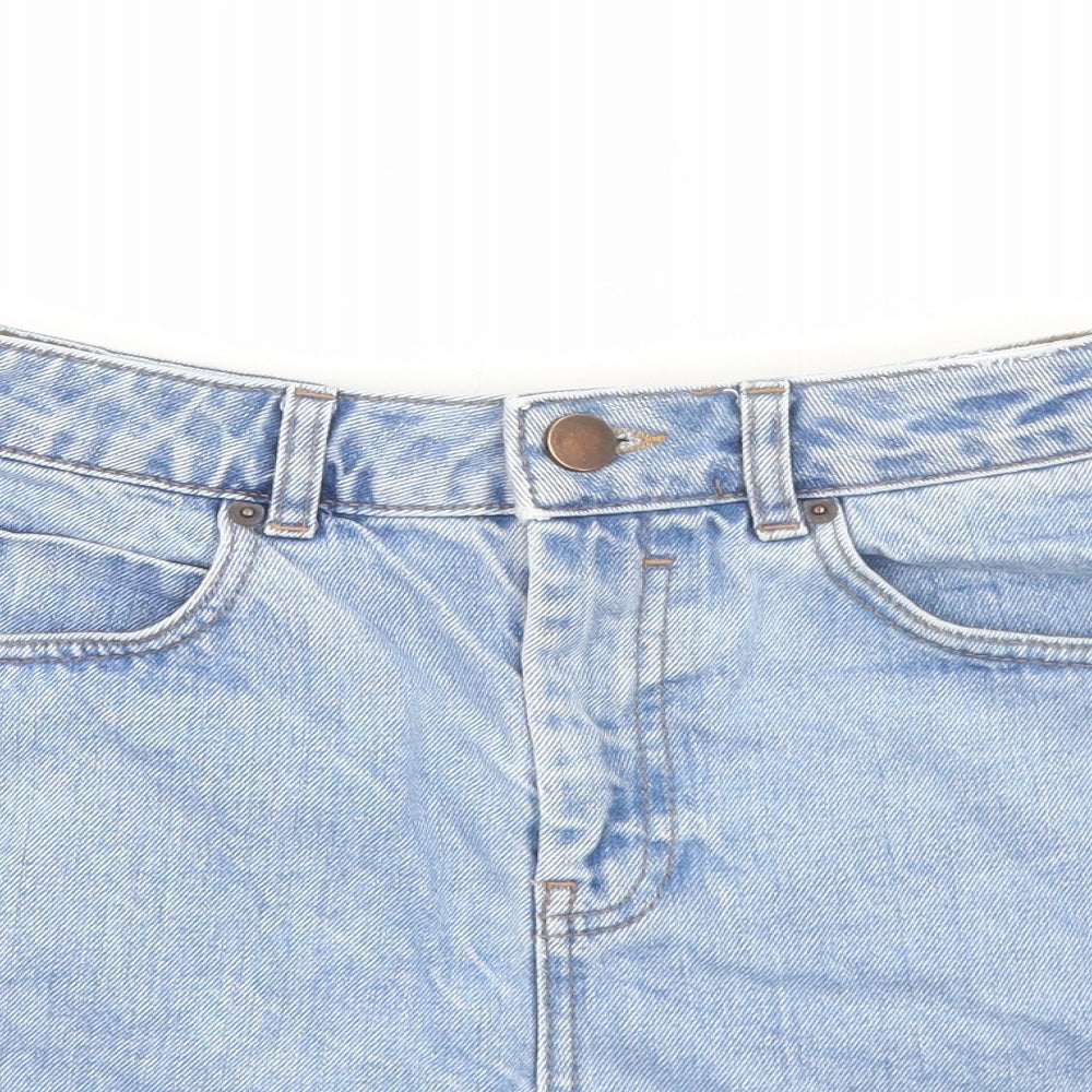 ASOS Womens Blue Cotton Hot Pants Shorts Size 10 Regular Zip
