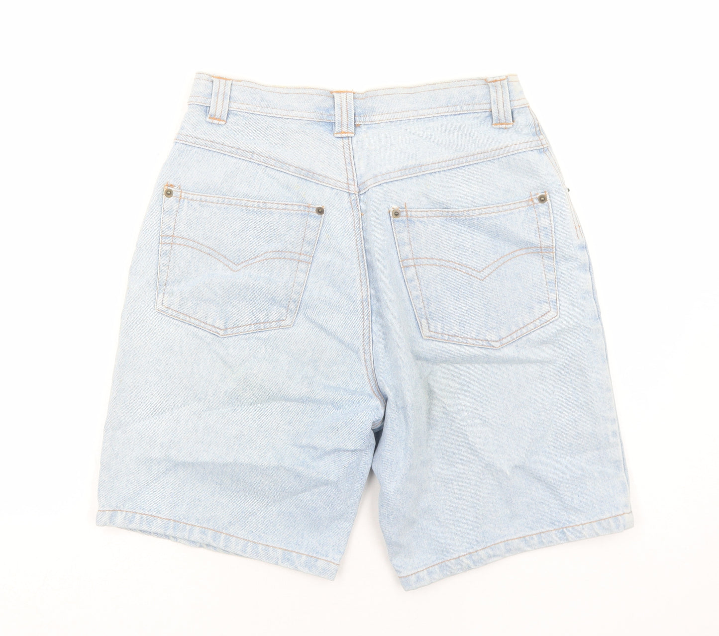 Dorothy Perkins Womens Blue Cotton Mom Shorts Size 12 Regular Button